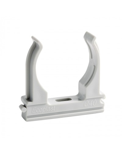 CF40G Держатель (клипса), без галогена, для труб D40мм (10шт) Экопласт (41740-10HF) в Хабаровске Держатели, клипсы, скобы Pintop.ru