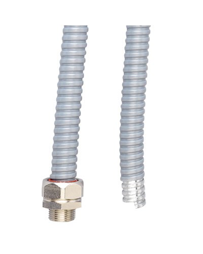 Металлорукав DN 12мм в ПВХ изоляции, Dвн 12,0 мм, Dнар 16,0, 50 м, цвет серый DKC 6071R-012 в Хабаровске Крепежные изделия Pintop.ru