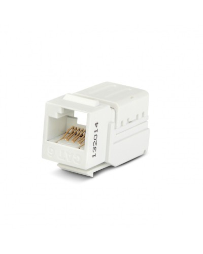 Вставка Keystone Jack RJ-45(8P8C) Hyperline KJNE-8P8C-C6-90-WH в Хабаровске Модули Keystone Pintop.ru