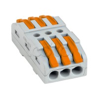 Строительно-монтажная клемма СМК 222-423 проходная 3 полюса 0,08-4мм2 (25шт.) EKF PROxima (plc-smk-423)
