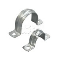 Скоба оцинкованная с двумя отверстиями для трубы D60-63 мм, м.о.8,5-6,0мм (1уп=50шт) Экопласт (43660P)